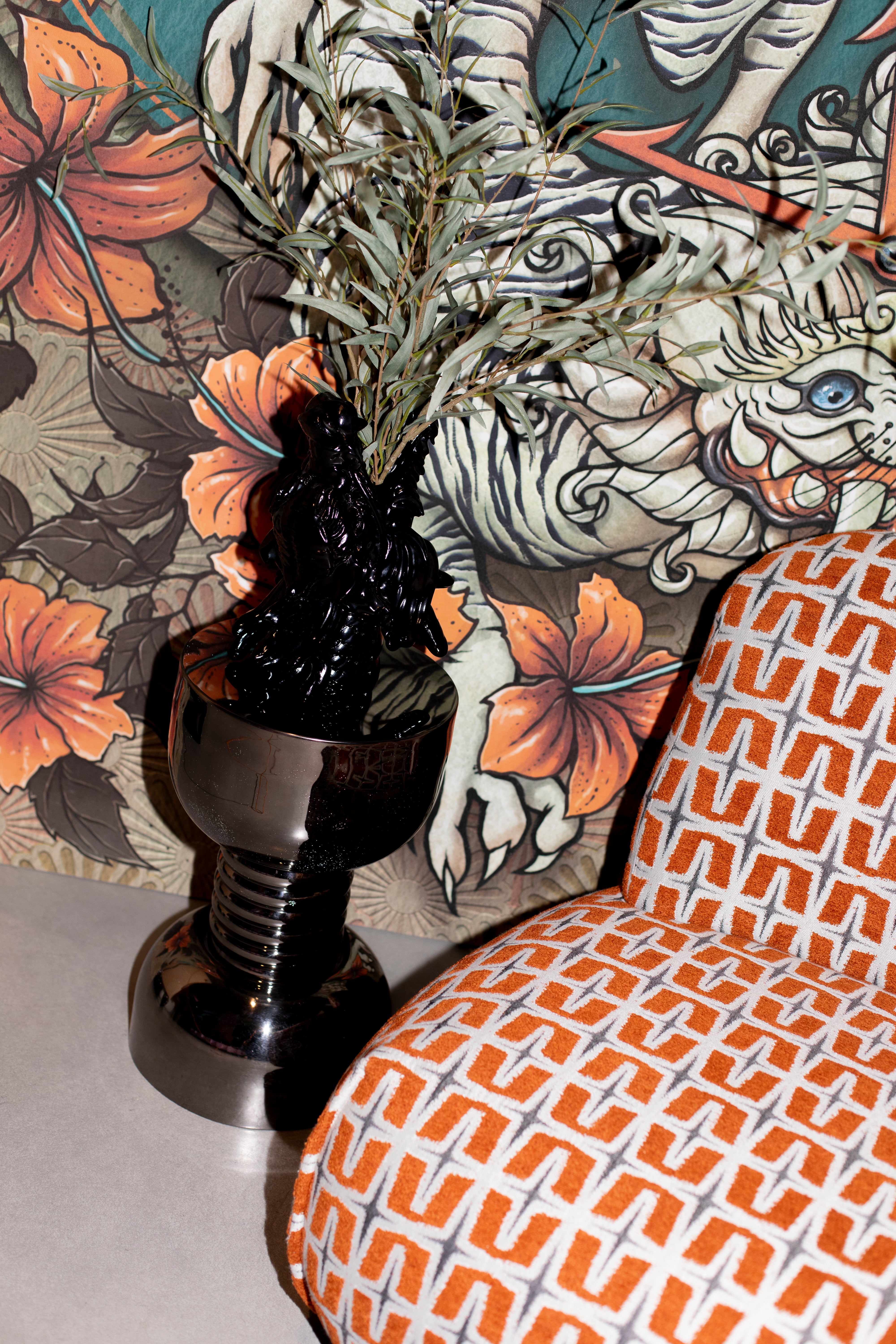 Bold Monkey Gonna Make You Sweat Chrome Stool Side Table